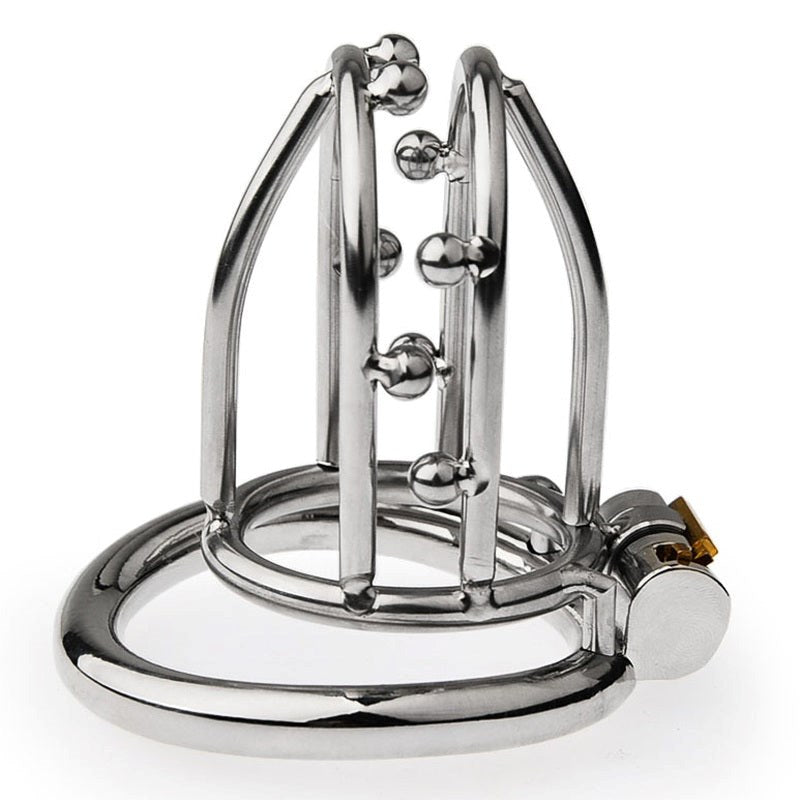 BDStyle Chastity Opening Cage With Chastity Lock Flat Ring - Male Chastity