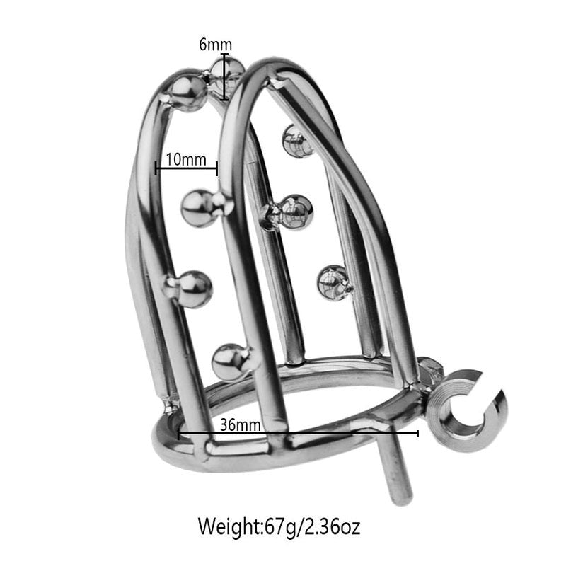 BDStyle Chastity Opening Cage With Chastity Lock Bent Ring - Male Chastity