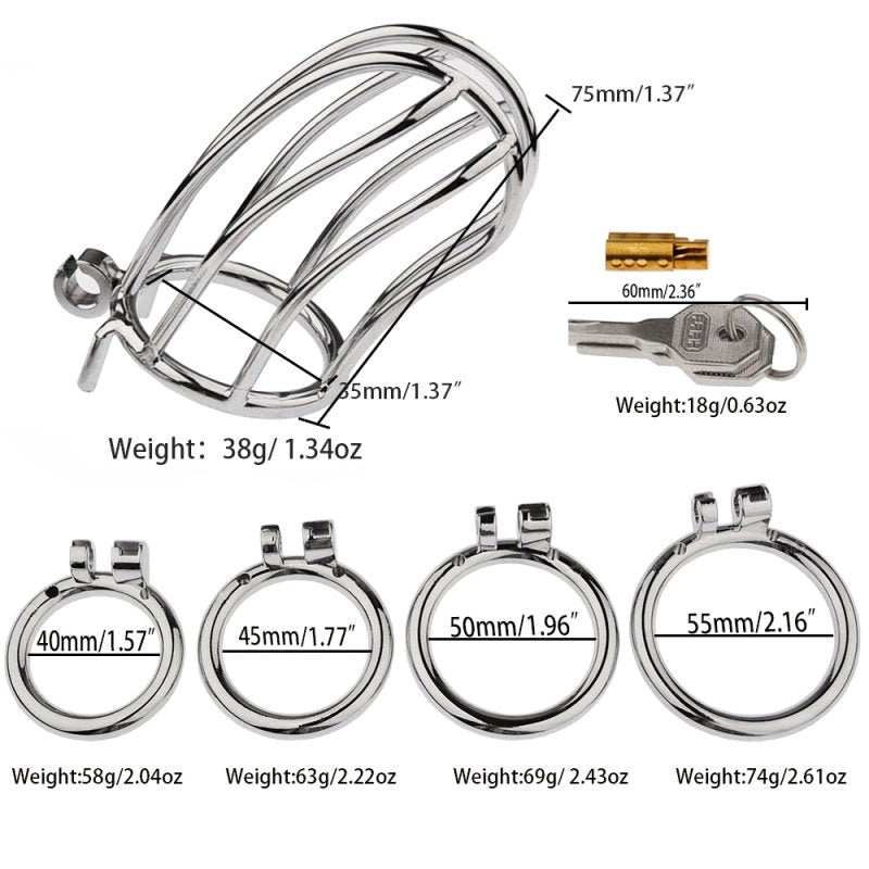 BDStyle Classic Small Banana Male Chastity Cage Hide Lock - - Male Chastity