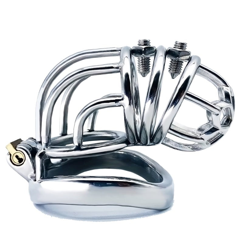BDStyle Rivet Screw Bent Male Cock Cage - - Male Chastity