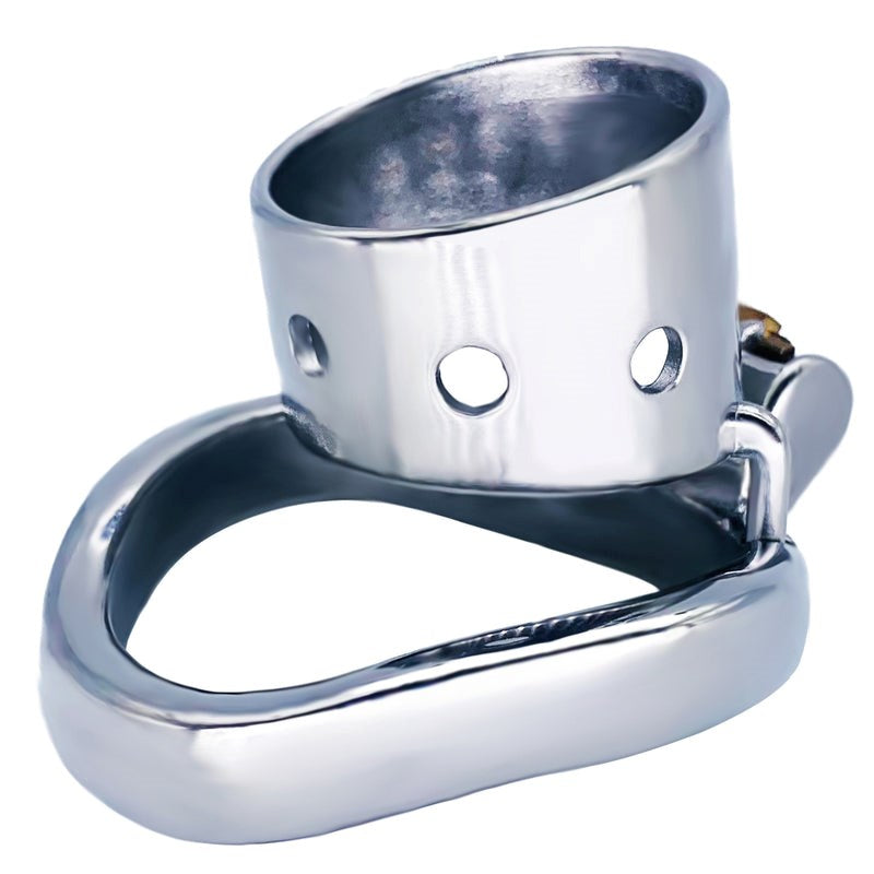 BDStyle Bent Ring Cylindrical Short Male Chastity Lock - - Male Chastity