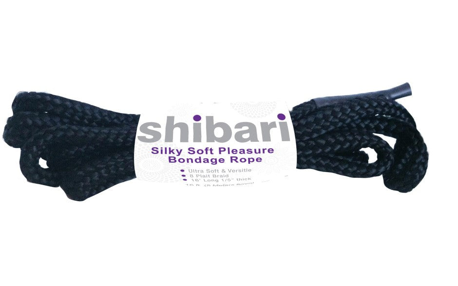 Shibari Silky Soft Bondage Rope 5m Black - Cuffs And Restraints