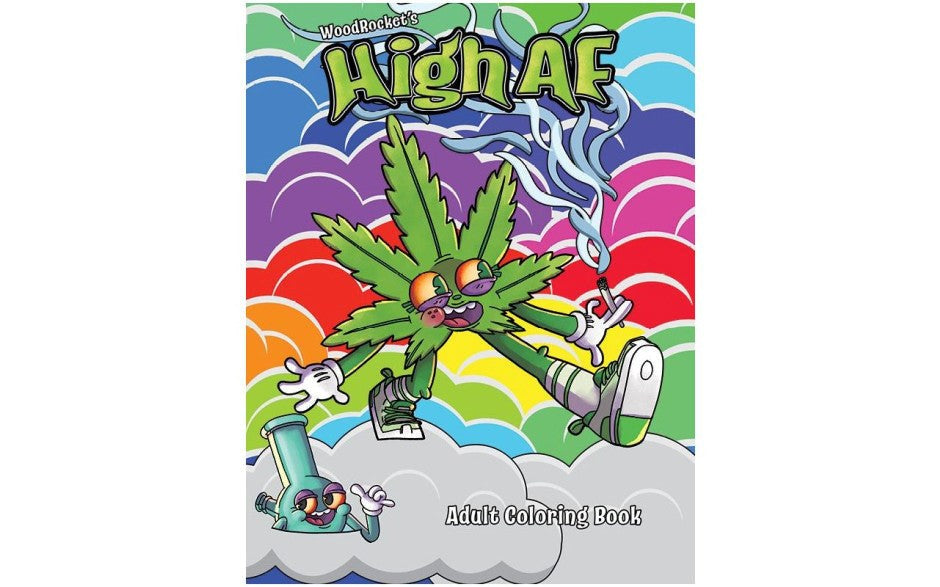 Wood Rocket High AF Adult Colouring Book - Party Gifts and Novelties