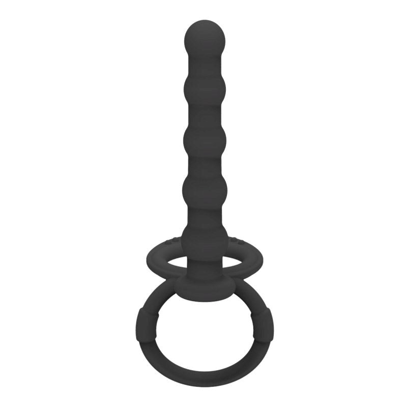 BDStyle Mens Cock and Ball Ring with Anal Beads - - Ball and Cock Toys