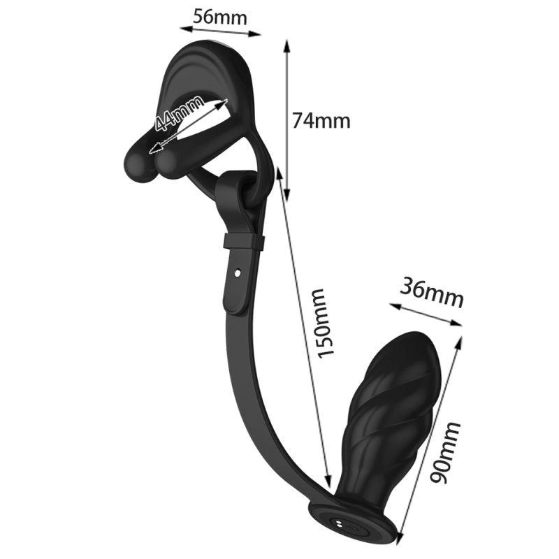 BDStyle Silicone Vibrating Cock Ring with Thread Anal Vibrator - - Vibrating Cock Rings