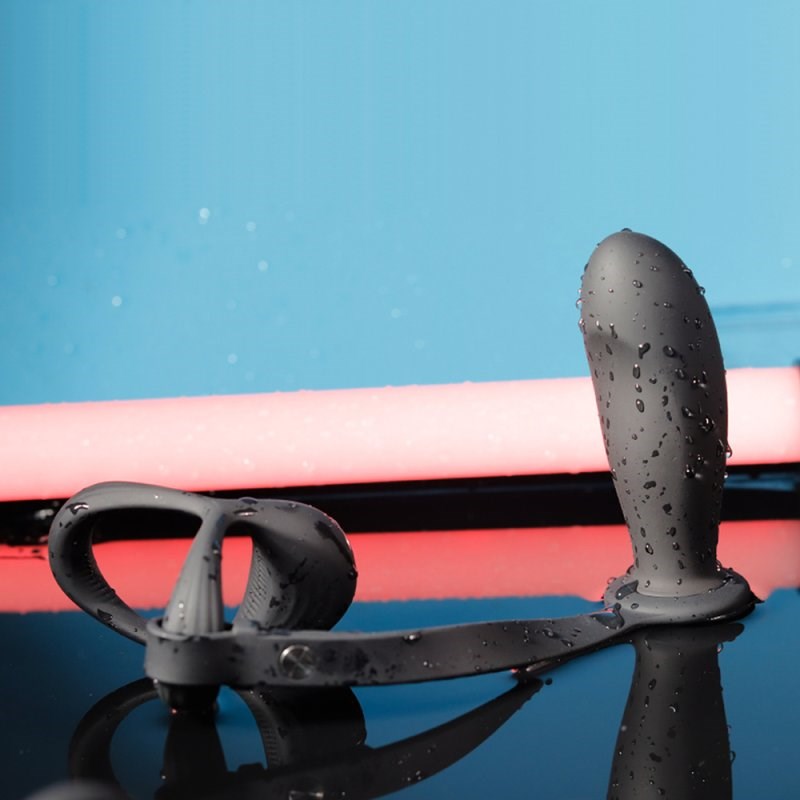 BDStyle Vibrating Cock and Ball Ring With Prostate Plug - - Vibrating Cock Rings