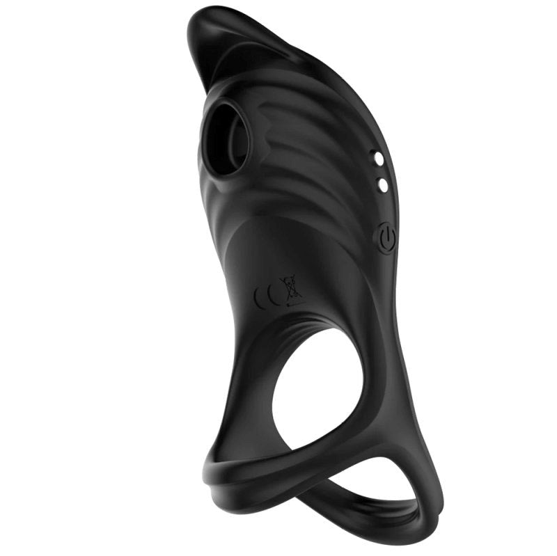 BDStyle 5 Functions Penis Ring Vibrator With Sucking Functions - - Vibrating Cock Rings
