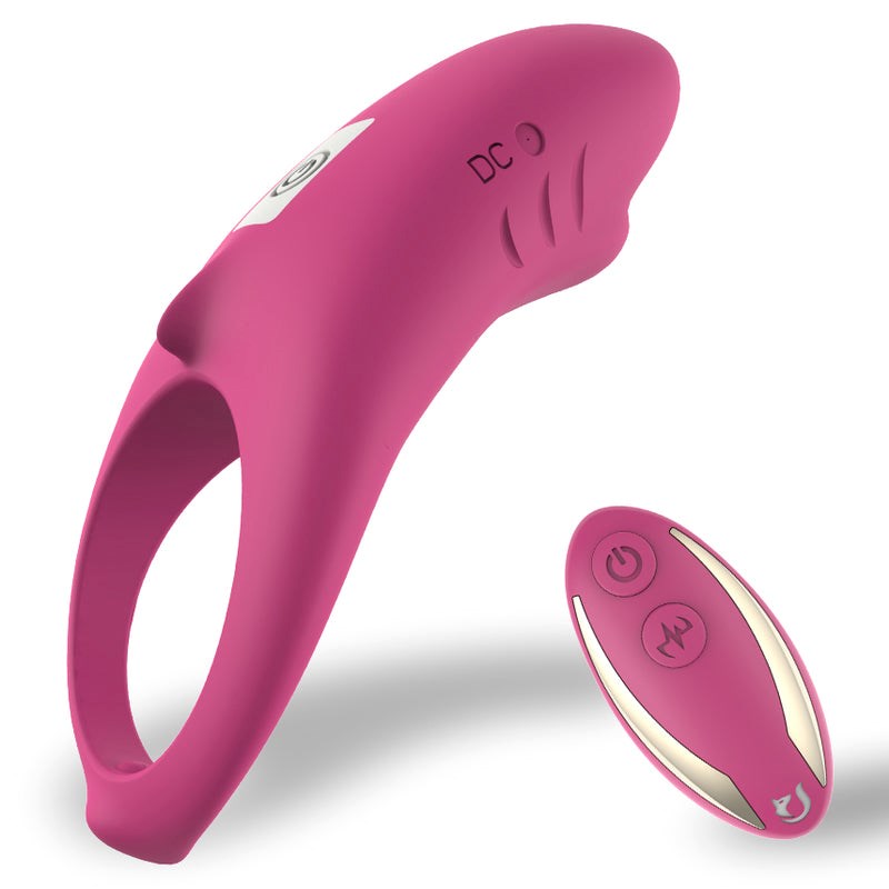 BDStyle Shark Remote Control Silicone Cock Ring - - Vibrating Cock Rings