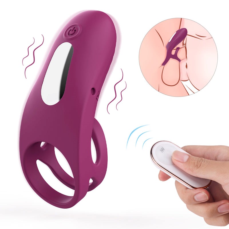 S-Hande Nicholas Waterproof and Rechargeable Cock Ring Claret - - Vibrating Cock Rings