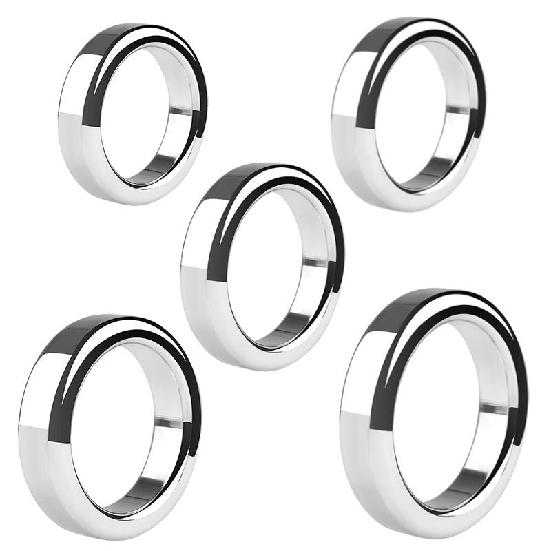 BDStyle Chrome Stainless Steel Mens Cock Ring 1.2cm Height - - Steel Cock Rings