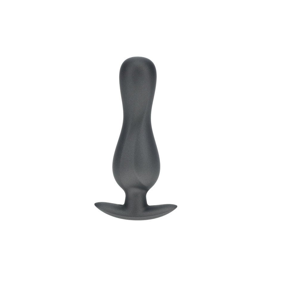 Shots OUCH! Curvy 11.7 cm Metallic Silicone Anal Plug - - Butt Plugs