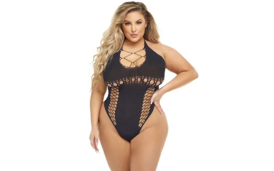 Pink Lipstick Hot To Handle Sexy Womens Bodysuit - - Teddies and Bodysuits