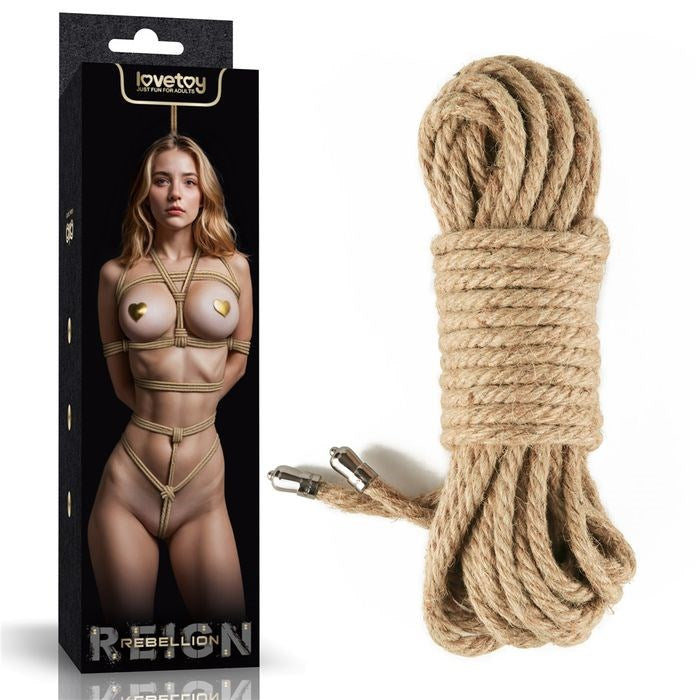 Rebellion Reign Hemp Rusting Bondage Play Rope 10m - Cuffs And Restraints
