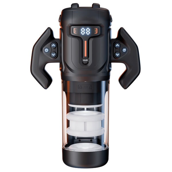 Amovibe Turbo Thrusting and Rotating Male Masturbator Black - - Masturbators and Strokers