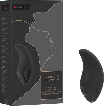 B Swish Bcurious Premium 7 Function Clitoral Stimulator Noir - Clit Ticklers and Pulsators