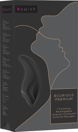 B Swish Bcurious Premium 7 Function Clitoral Stimulator Noir - Clit Ticklers and Pulsators