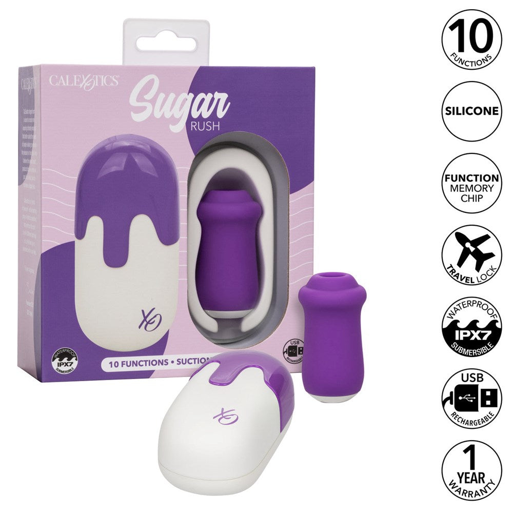 California Exotics Sugar Rush 10 Function Love Eggs Massager Purple - Love Eggs and Kegel Exercisers