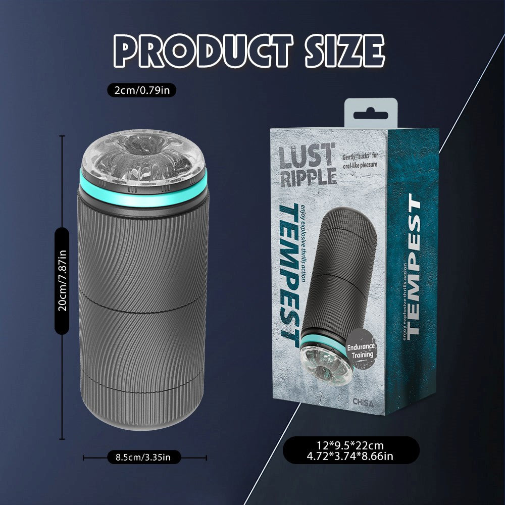 Lust Ripple Temptest Male Masturbator Black - - Masturbators and Strokers