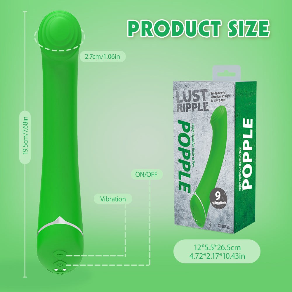 Lust Ripple Popple 9 Function G Spot Massager Green - - G-Spot Vibrators