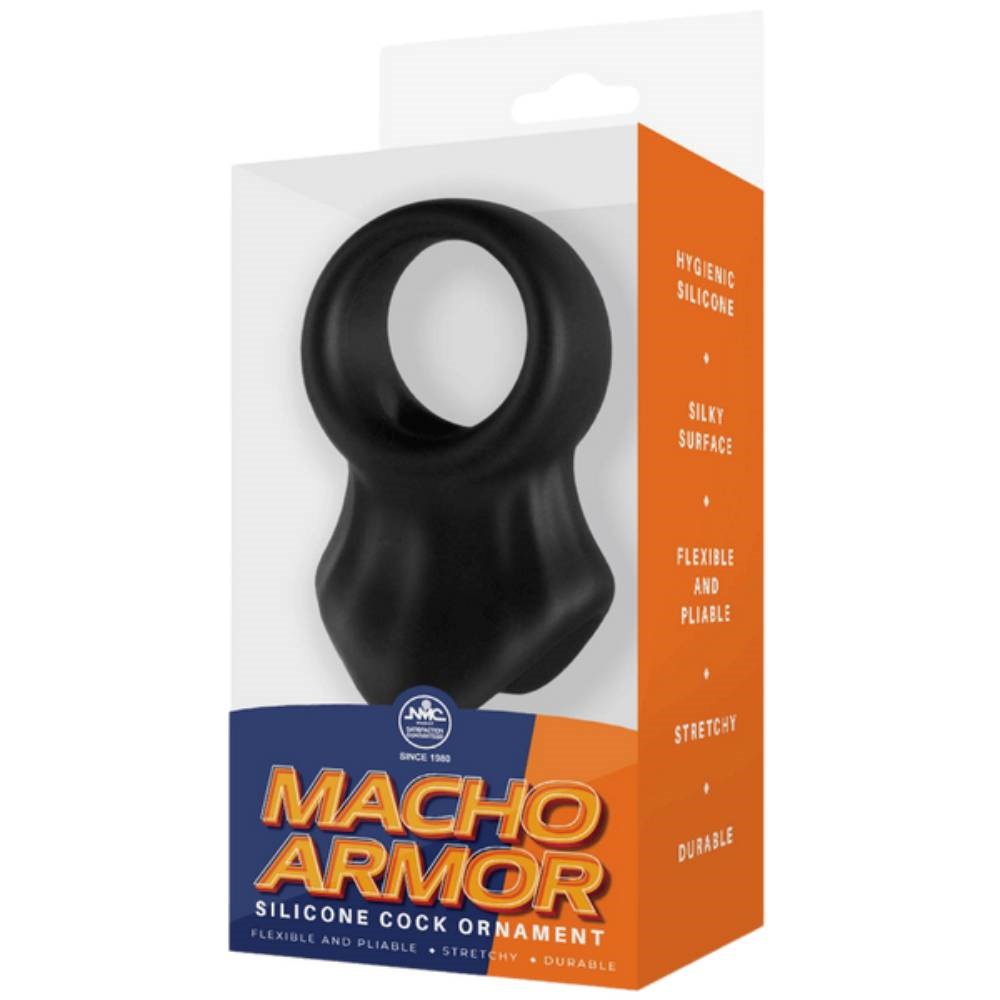Macho Armor Silicone Stretchy Cock and Ball Ornament - - Ball and Cock Toys