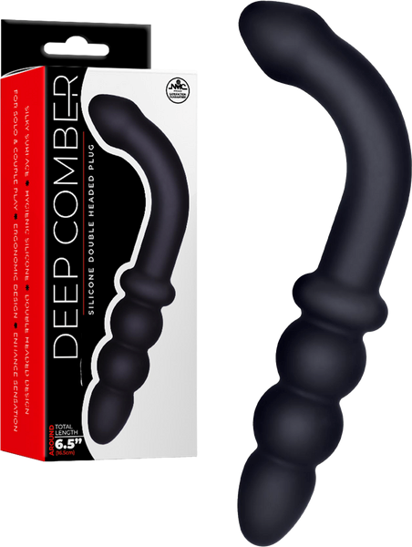 Excellent Power Deep Comber Anal Plug With Hook Black - Butt Plugs