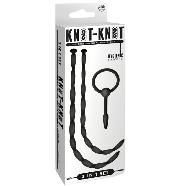 Knot Knot Twist Silicone Urethral Sounding Kit Black - - Urethral Sounds