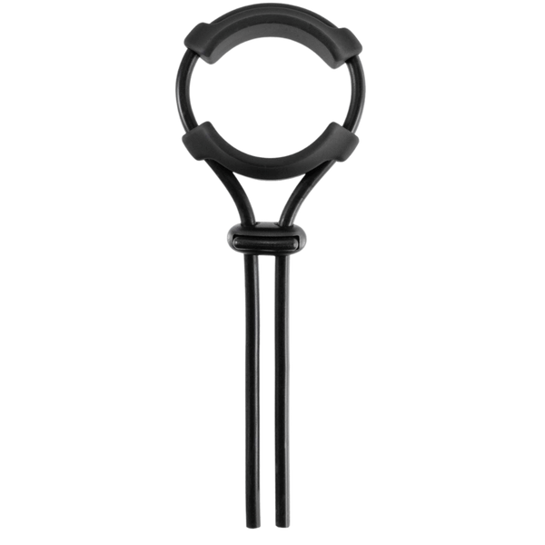 Jet Horny Adjustable Silicone Mens Cock Ornament Black - - Stretchy Cock Rings