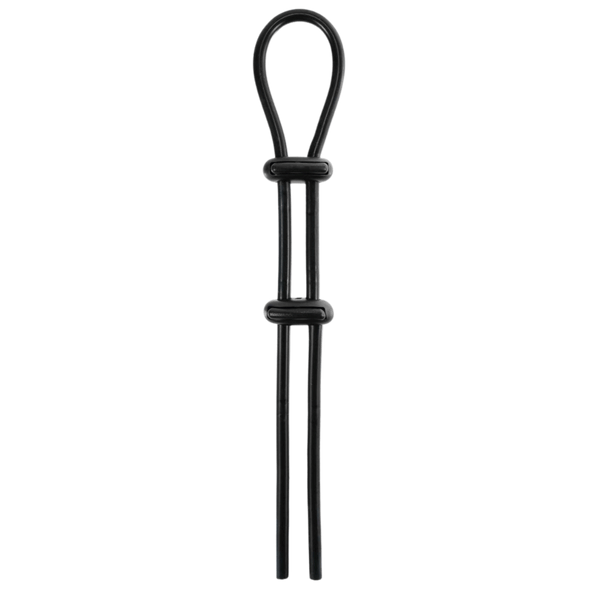 Jet Horny Adjustable Male Cock Ornament with Ball Strap Black - - Stretchy Cock Rings