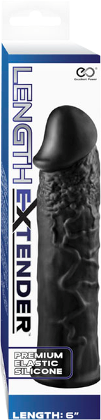 Excellent Power Penis Length Extender 6 Inch Black - - Penis Sleeves and Extenders