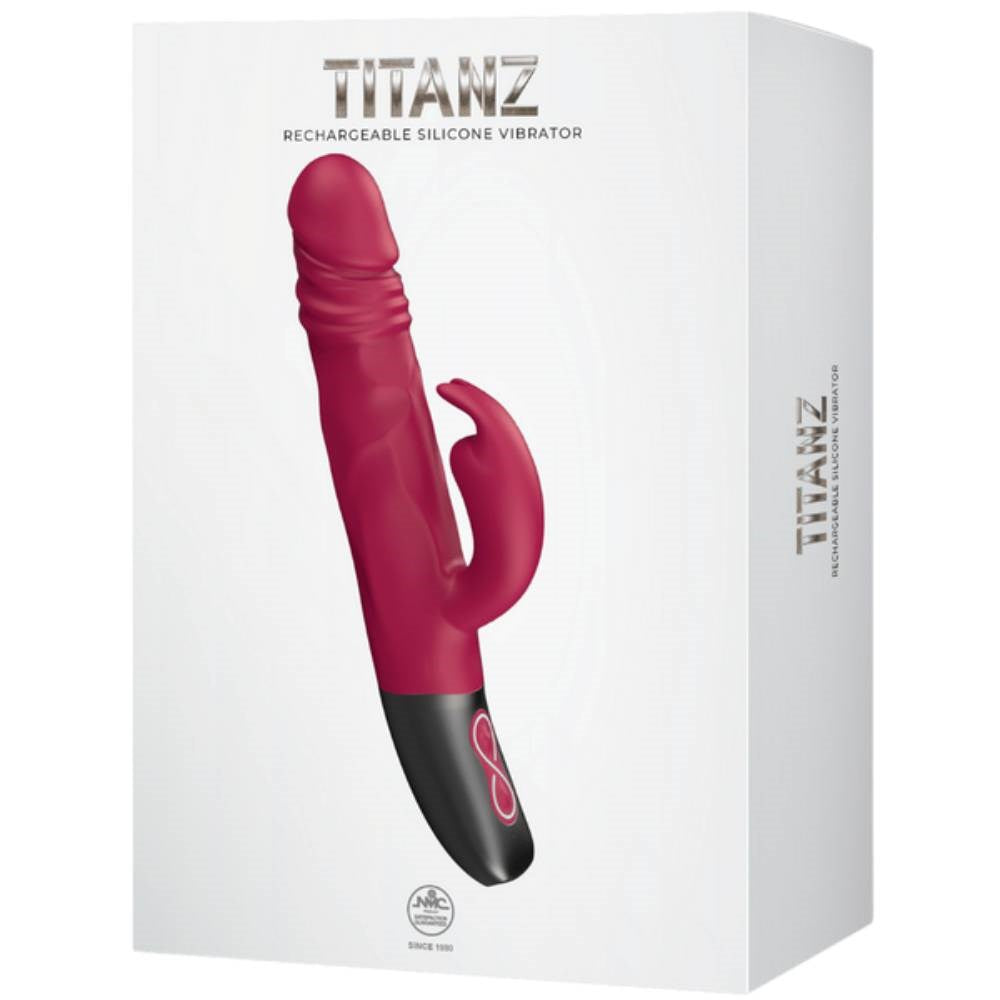 Titanz Rotating Rabbit Rechargeable Silicone Vibrator - - Rabbit Vibrators