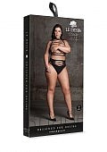 Le Desir Shade Helike XLV Two Piece with Open Cups, Crop Top and Pantie Black - - Bras and Bra Sets