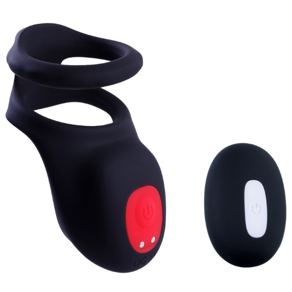 Giga Booster Cock & Scrotal Ring With Clit Stimulator Black - - Vibrating Cock Rings