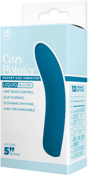 Excellent Power Cozy Pointer 10 Function G Spot Silicone Vibrator Blue - - G-Spot Vibrators