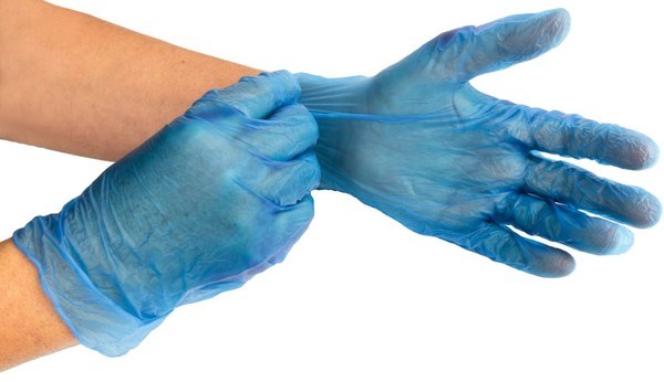 Sax 100 Pack Disposable Vinyl Gloves Blue - Adult Toy Cleaner