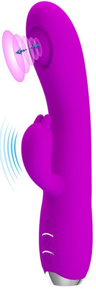 Pretty Love Rechargeable Regina Pulsating Rabbit Vibrator Purple - - Rabbit Vibrators