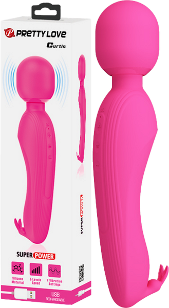 Pretty Love Rechargeable Curtis Vibrating Body Wand Pink - - Body Wands