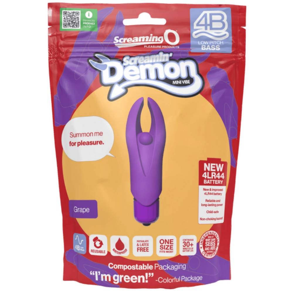 Screaming O Demon 4B Low Pitch Bass Clitoral Vibrator - - Clit Ticklers and Pulsators