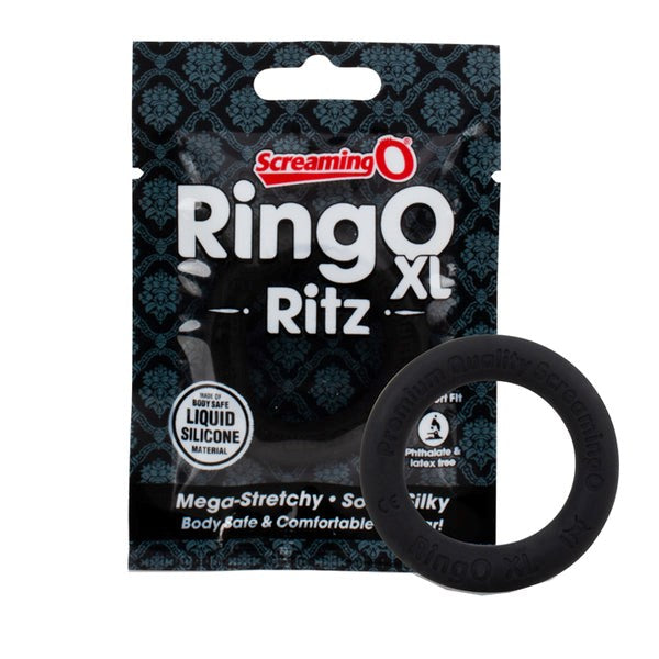 Screaming O RingO Ritz XL Stretchy Mens Cock Ring Black - - Stretchy Cock Rings