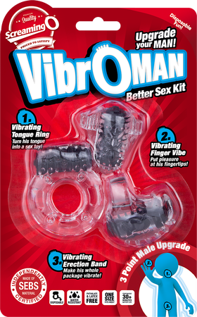 Screaming O Vibroman Super Stretchy Vibrating Cock Ring Black - - Vibrating Cock Rings