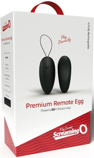 Screaming O Premium Remote Control Rechargeable Love Egg Black - - Love Eggs and Kegel Exercisers