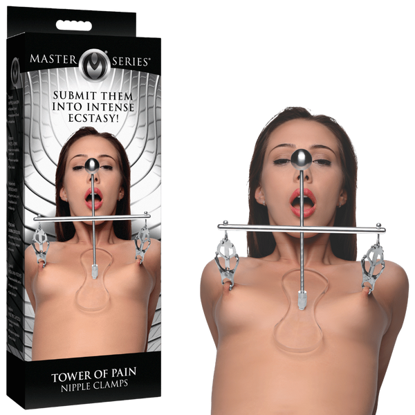 Master Series Tower Of Pain BDSM Play Nipple Clamps - Nipple and Clit Clamps