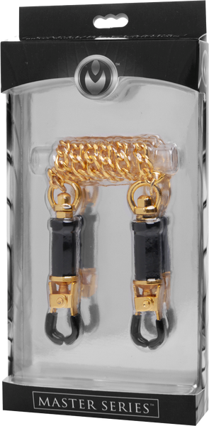 Master Series Deluxe Adjustable Bondage Nipple Clamps - Nipple and Clit Clamps