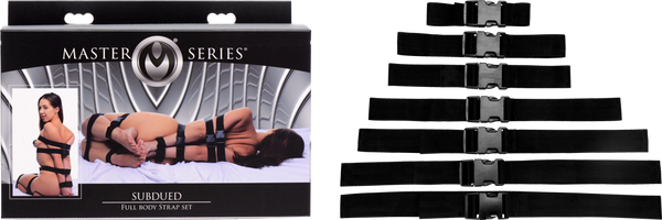Master Series Subdued Full Body Bondage Strap Set - Cuffs And Restraints