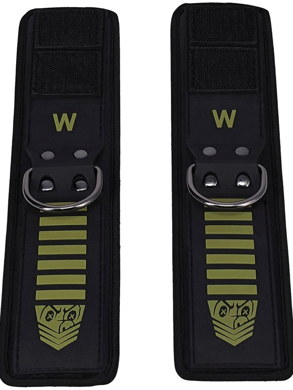 Doc Johnson Fort Troff Tactical Wrist Cuffs Black / Green - Cuffs And Restraints