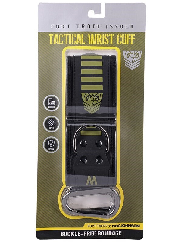 Doc Johnson Fort Troff Tactical Wrist Cuffs Black / Green - Cuffs And Restraints