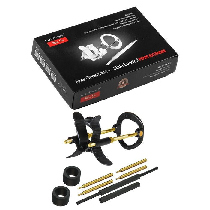 LuvPump Max Fit Luxury Penis Extender Kit Black - - Penis Sleeves and Extenders