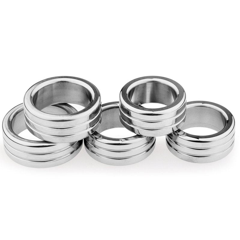 BDStyle 2 Piece Heavy Duty Stainless Steel Cock Ring Set - - Steel Cock Rings