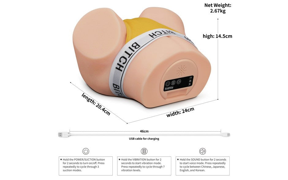 Lovetoy Streetgirls Jenny Automatic Pulse Realistic Pussy & Ass Male Stroker - - Realistic Butts And Vaginas