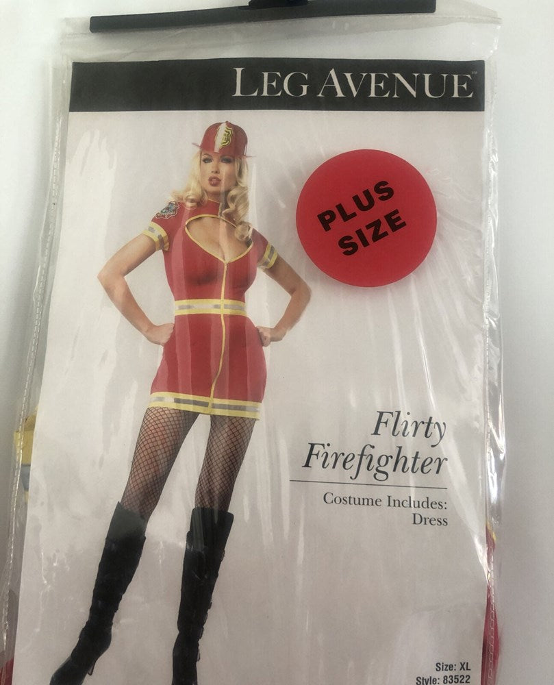 Leg Avenue Womens XLarge Sexy Red Firefighter Halloween Costume Romper Black - - Fancy Dress Ups