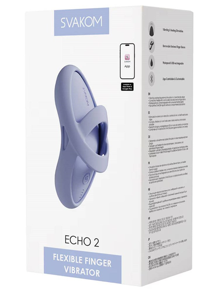 Svakom Echo 2 Flexible Finger Vibrator With Removable Finger Sleeve - Finger and Tongue Vibrators